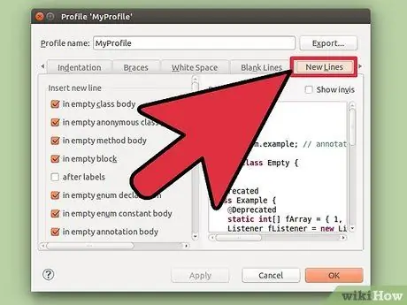 Eclipse 10 -qadamda standart format sozlamalarini o'zgartiring