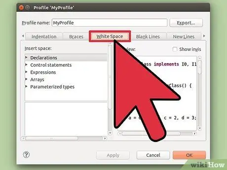 Eclipse 8 -qadamda standart format sozlamalarini o'zgartiring