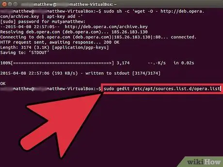 Opera браузерин терминал аркылуу Ubuntu 3кө орнотуңуз