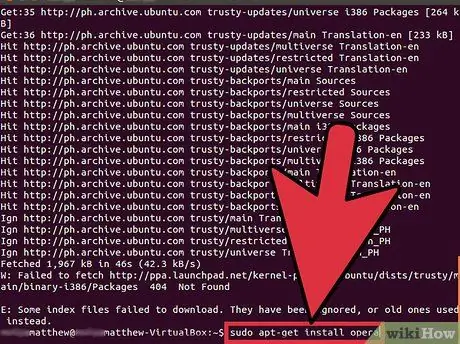 Telepítse az Opera böngészőt a terminálon keresztül az Ubuntu 6. lépésében