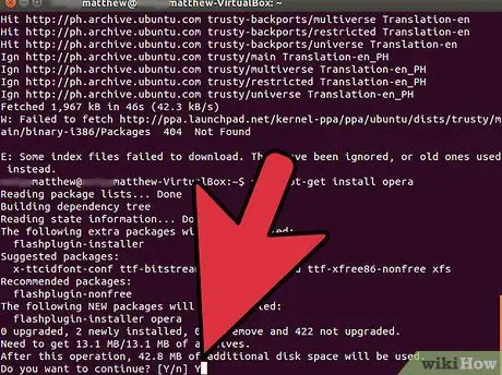 قم بتثبيت متصفح Opera من خلال Terminal على Ubuntu الخطوة 7