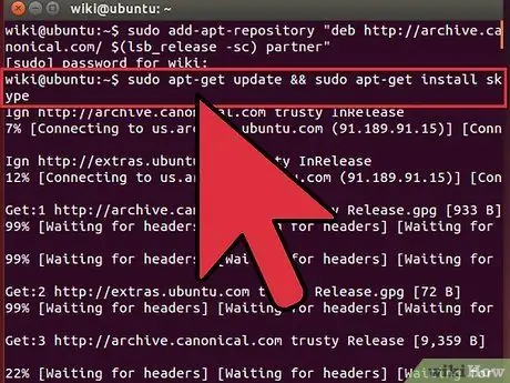 उबंटू चरण 5. में स्काइप स्थापित करें