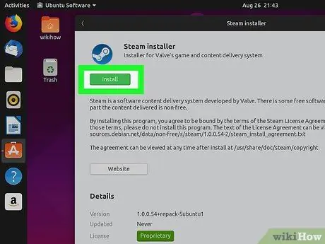 Instalējiet Steam operētājsistēmā Linux 5. darbība