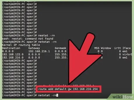 Adăugați sau modificați gateway-ul implicit în Linux Pasul 4