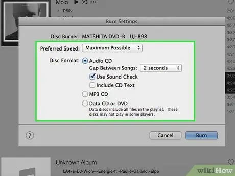 Înregistrați un CD audio pe Mac OS X Pasul 8