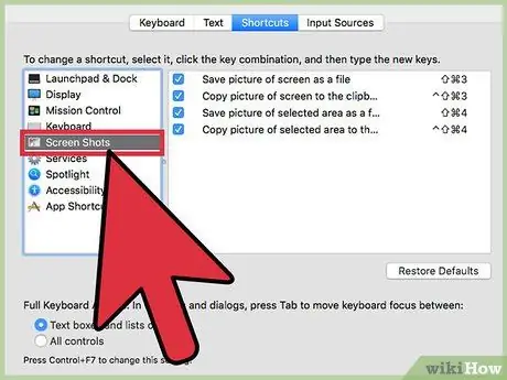 Ändra tangentbordsgenväg för en Mac -skärmdump Steg 5
