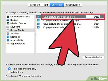 Hloov Keyboard Shortcut rau Mac Screenshot Kauj Ruam 6