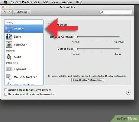 Modifier la taille du pointeur de la souris dans Mac Os X Étape 3