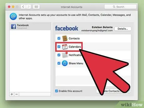 Mac Adım 9'a Facebook Hesabı Ekleyin