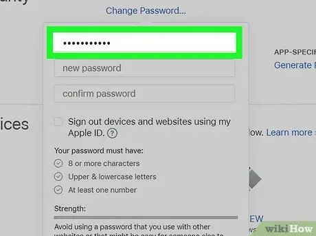 Az Apple ID jelszó megváltoztatása 5. lépés