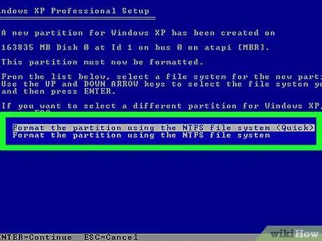 Windows XP ilə işləyən bir kompüteri yenidən formatlaşdırın Adım 13