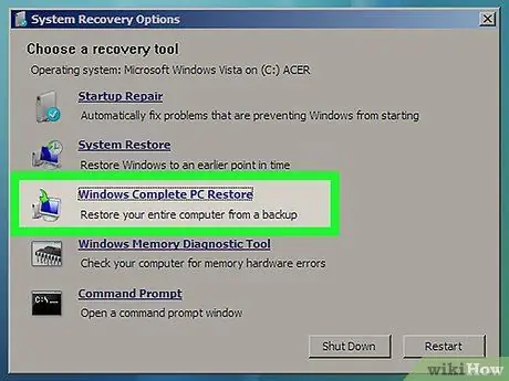 Windows Vista 16ны баштапкы абалга келтирүү