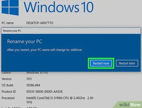 Preimenujte računalnik v sistemu Windows 10 4. korak