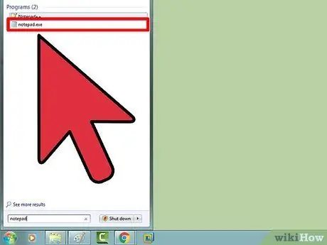 Deschideți Notepad Pasul 3