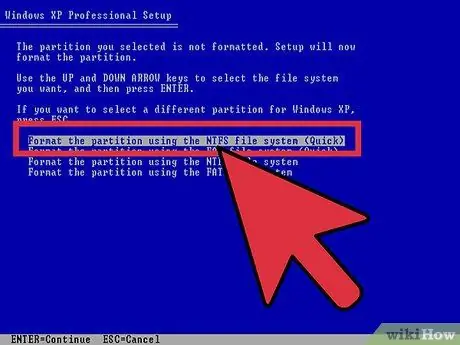 Formatējiet datoru un instalējiet Windows XP SP3 8. darbība