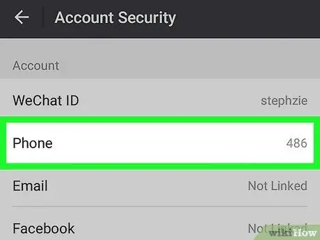 Փոխեք ձեր հեռախոսահամարը WeChat- ում Android- ում Քայլ 5