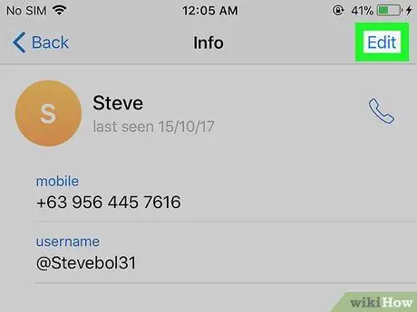 iPhone veya iPad Adım 6'da Telegram Kişilerini Kaldırın