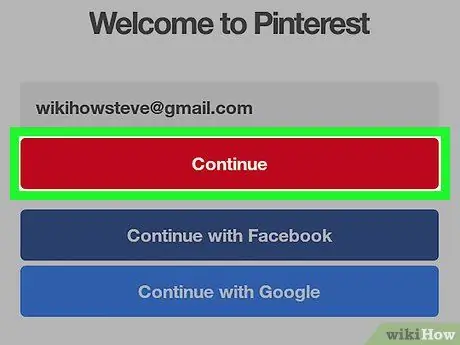 Android पर Pinterest में लॉग इन करें चरण 3