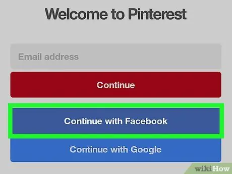 Faça login no Pinterest no Android Etapa 7