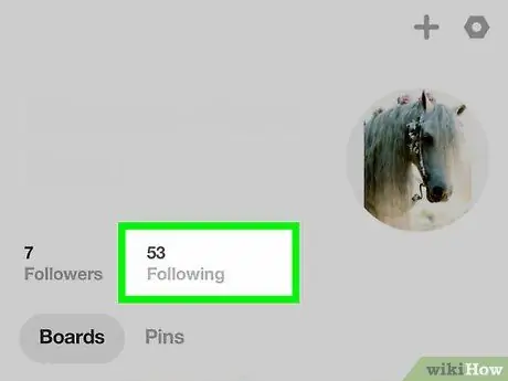 เลิกติดตามพินบอร์ดบน Pinterest ขั้นตอนที่ 3