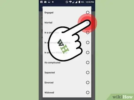 Փոխեք ձեր հարաբերությունների կարգավիճակը Facebook- ում Քայլ 5