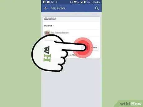 Cambie el estado de su relación en Facebook Paso 9