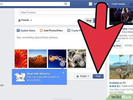 फेसबुक चरण 8. पर एकाधिक तस्वीरें पोस्ट करें