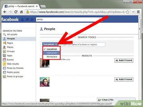 Buscar personas en Facebook Paso 4