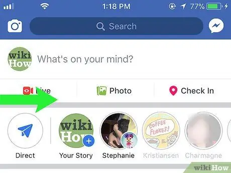 Gunakan Cerita Facebook di iPhone atau iPad Langkah 2