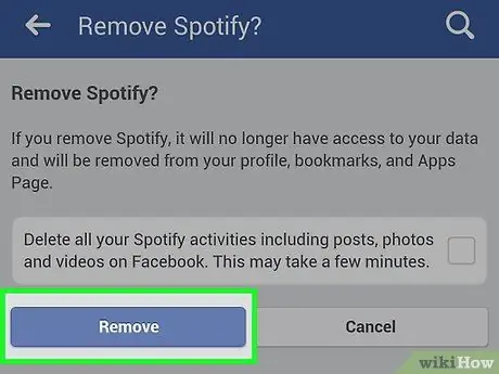 Alisin ang Spotify mula sa Facebook Hakbang 17