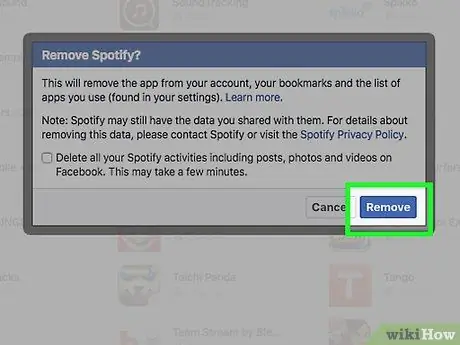 Verwyder Spotify van Facebook Stap 24