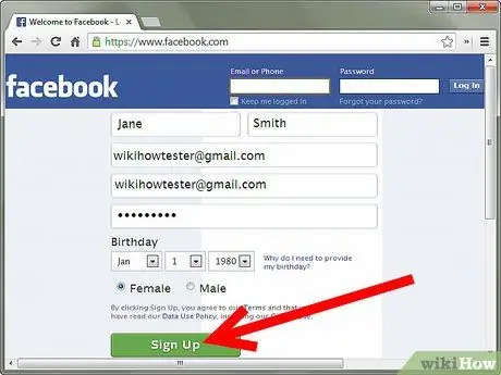 Create a Facebook Profile Step 1