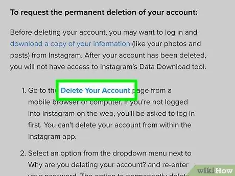 Delete an Instagram Account Step 10