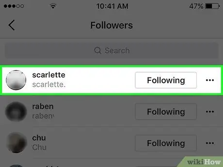 Ta bort följare på Instagram Steg 5
