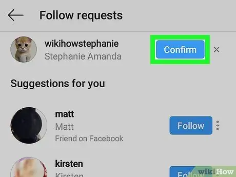 Godkänn en följarförfrågan på Instagram Steg 4