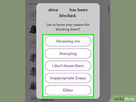 Bloquear a alguien en Snapchat Paso 8