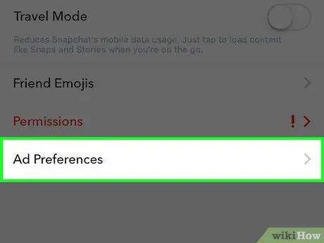 შეაჩერე მიზნობრივი რეკლამები Snapchat– ზე ნაბიჯი 5