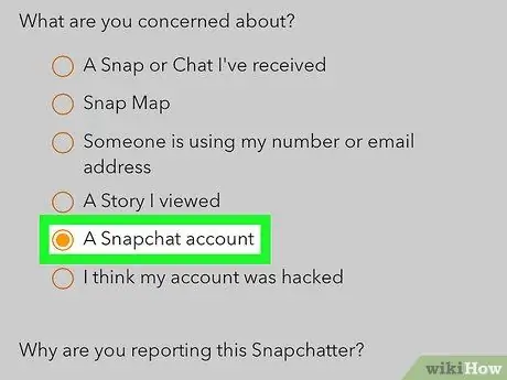 Denunciar alguém no Snapchat Etapa 6