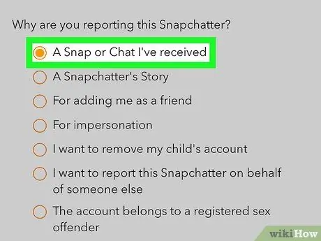 Iemand rapporteren op Snapchat Stap 7