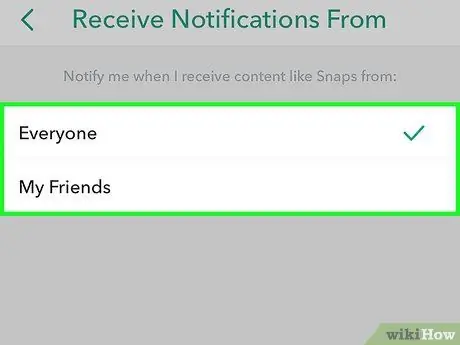 Changez qui vous recevez des notifications Snapchat à partir de l'étape 6