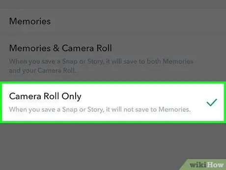 Disable Memories in Snapchat Step 6