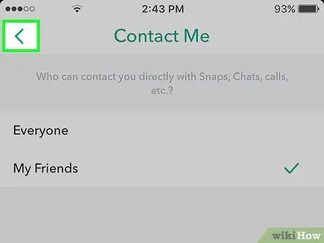 Ustaw swoje konto Snapchat jako prywatne Krok 6