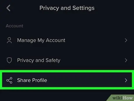 გაუზიარეთ თქვენი Tik Tok პროფილი სოციალურ მედიაში iPhone ან iPad– ზე ნაბიჯი 4