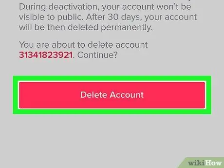 Ta bort ett TikTok -konto Steg 6