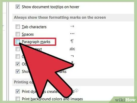 Isključite simbole odlomka u programu Microsoft Word, korak 6