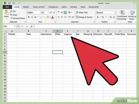 จัดการลำดับความสำคัญด้วย Excel ขั้นตอนที่7