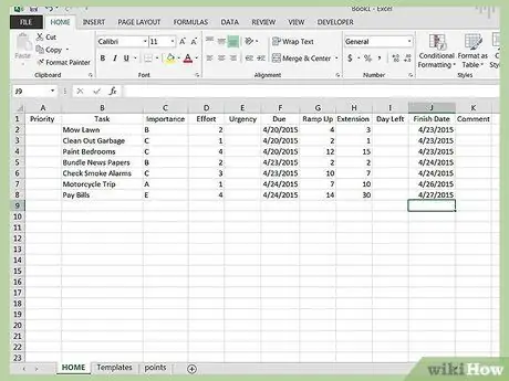 Manage Priorities with Excel Step 8