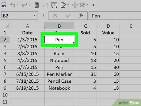 Vstavite puščice v Excel v računalniku ali Macu 3. korak