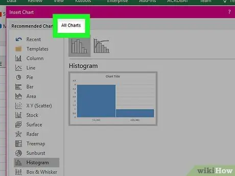 Ustvarite histogram v Excelu 11. korak