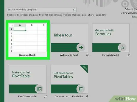 Vytvorte tabuľku v programe Excel, krok 2